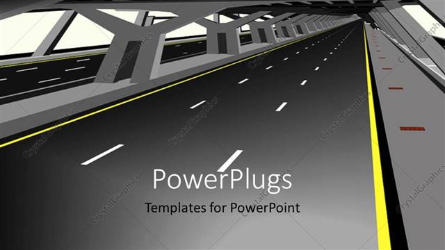  Presentation with highway - A road with an overhead bridge