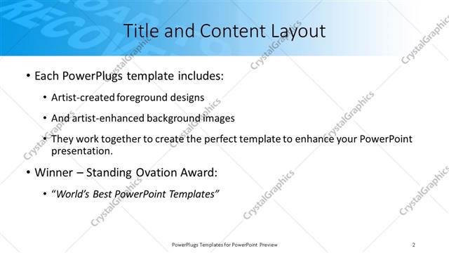 Title and Content presentation slide layout