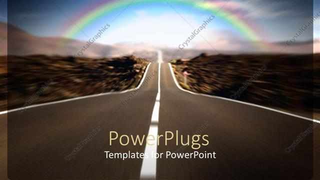  Presentation with rainbow - A road with a rainbow in the background