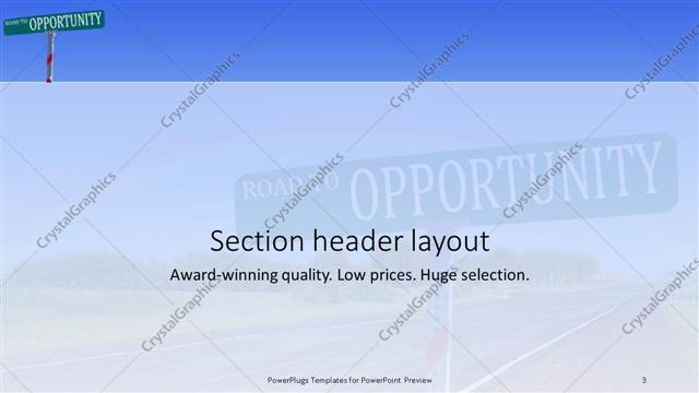 Section Header presentation slide layout