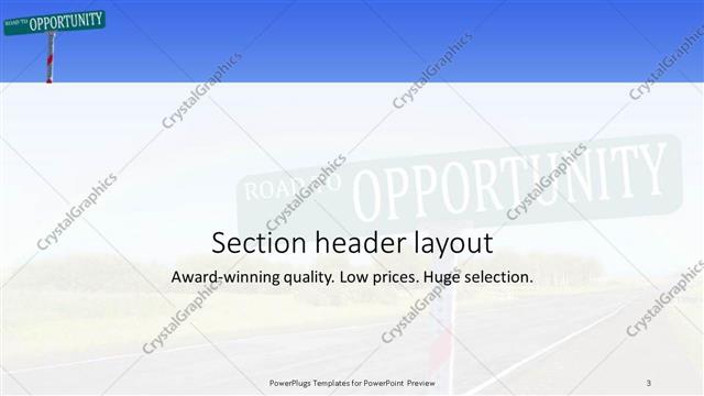 Section Header presentation slide layout