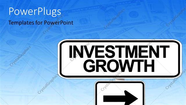  Presentation with investment - Road sign leading to INVESTMENT GROWTH with dollar bills blurred in background