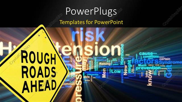  Presentation with safety - Road sign reads rough roads ahead with safety?texts