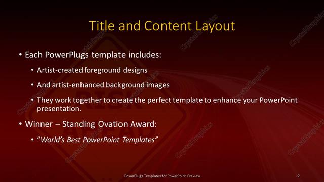 Title and Content presentation slide layout