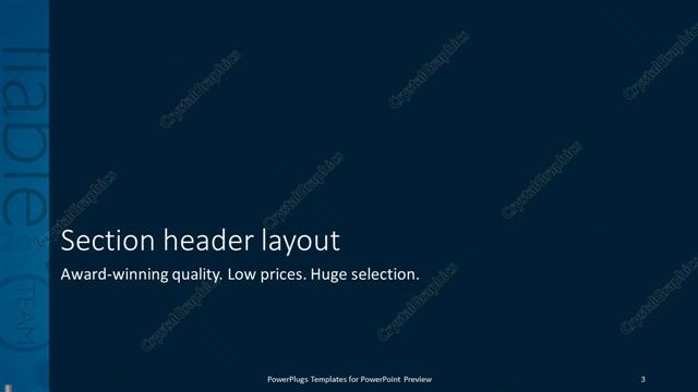 Section Header presentation slide layout