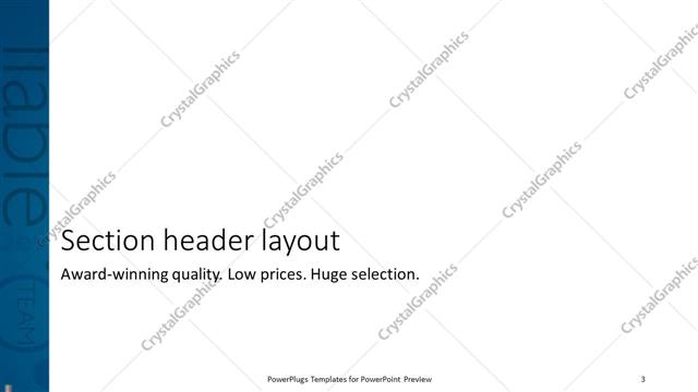 Section Header presentation slide layout