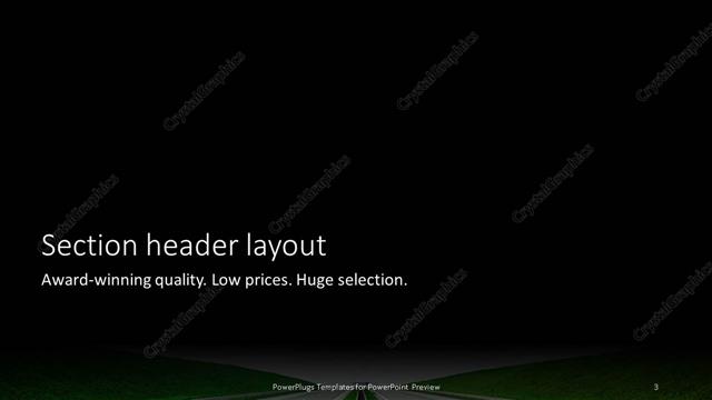 Section Header presentation slide layout