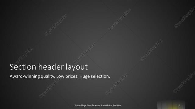 Section Header presentation slide layout