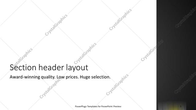 Section Header presentation slide layout