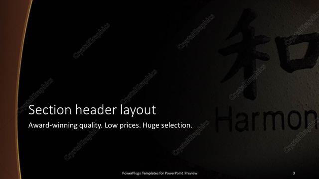 Section Header presentation slide layout