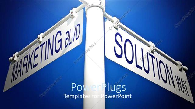  Presentation with marketing - A rod with two signs in various directions