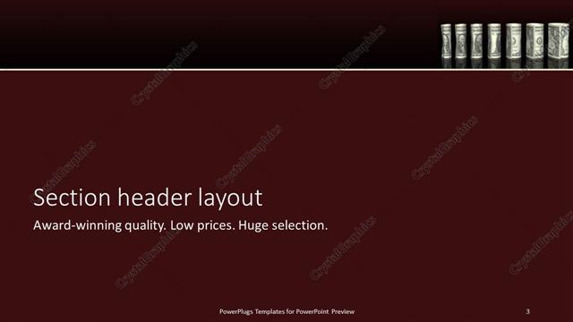 Section Header presentation slide layout