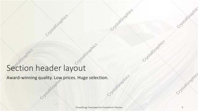 Section Header presentation slide layout