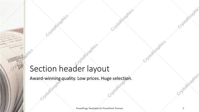 Section Header presentation slide layout