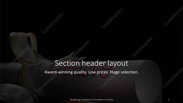 Section Header presentation slide layout