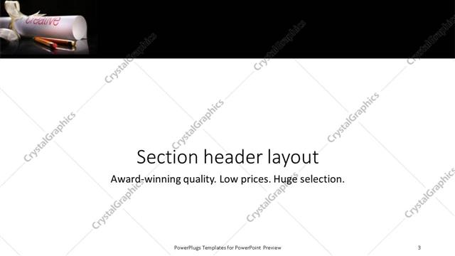Section Header presentation slide layout