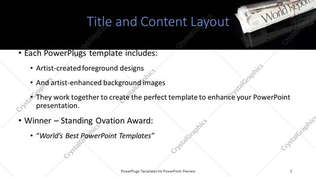 Title and Content presentation slide layout
