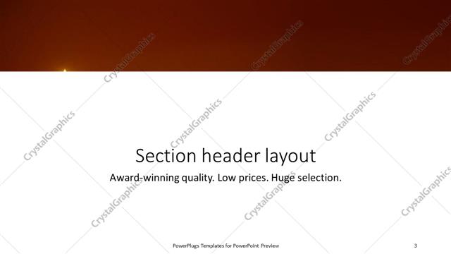 Section Header presentation slide layout