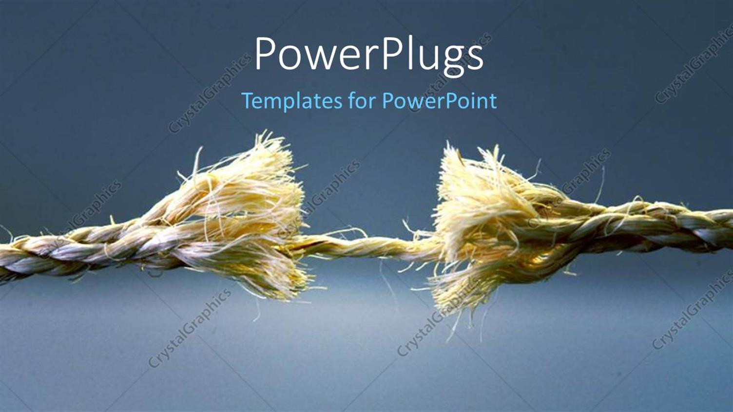 Featuring Rope at Breaking Point Over Blue Background