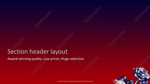 Section Header presentation slide layout