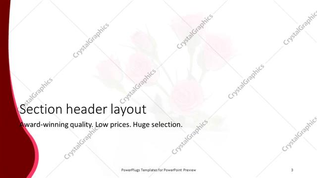 Section Header presentation slide layout