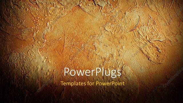  Presentation with rough - A rough structure of a brown colored decorated plaster patch