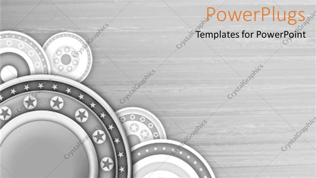  Presentation with work design - Round abstract art work with stars in gray background