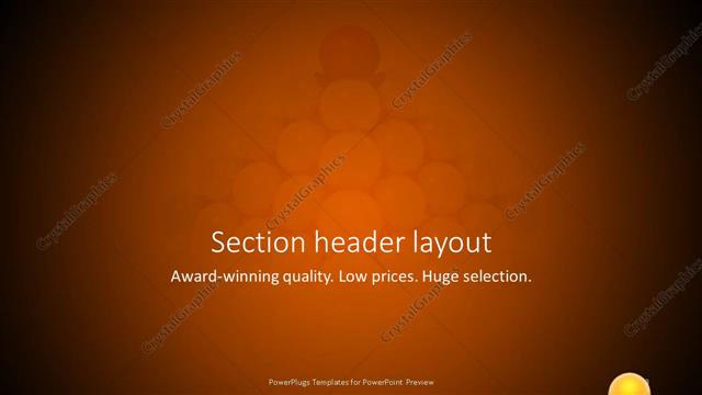 Section Header presentation slide layout