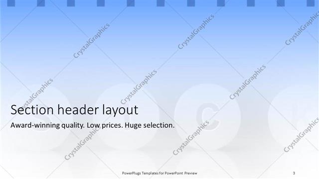 Section Header presentation slide layout
