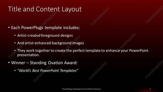 Title and Content presentation slide layout