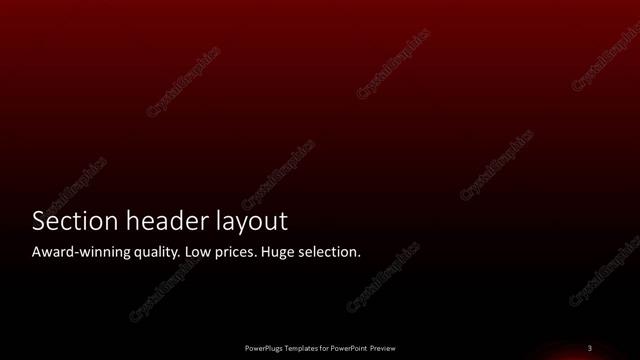 Section Header presentation slide layout