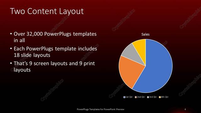 Two Content presentation slide layout
