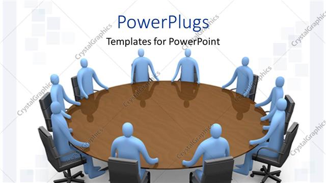  Presentation with round table - A round table conference going on in an office with clear background