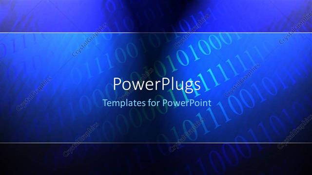  Presentation with glow - Row of binary digits on blue background with light glow