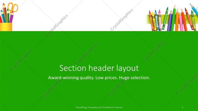 Section Header presentation slide layout