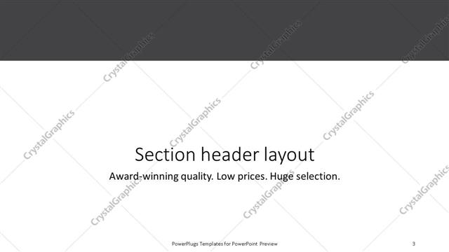 Section Header presentation slide layout