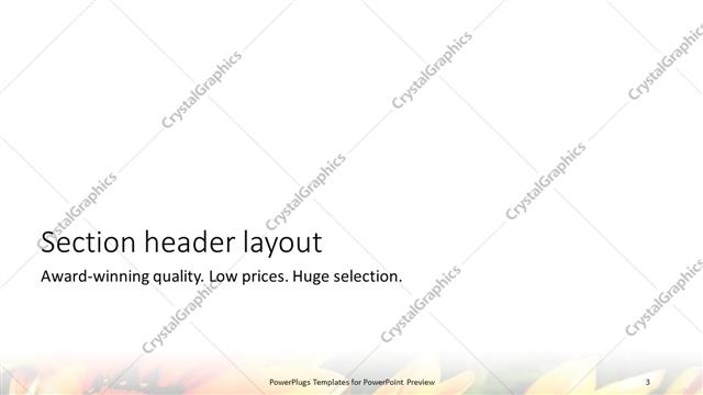 Section Header presentation slide layout