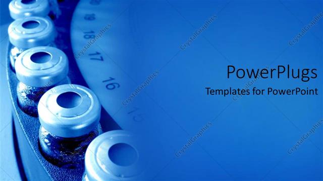  Presentation with medical pills - Row of medical bottles new, all filled with pills