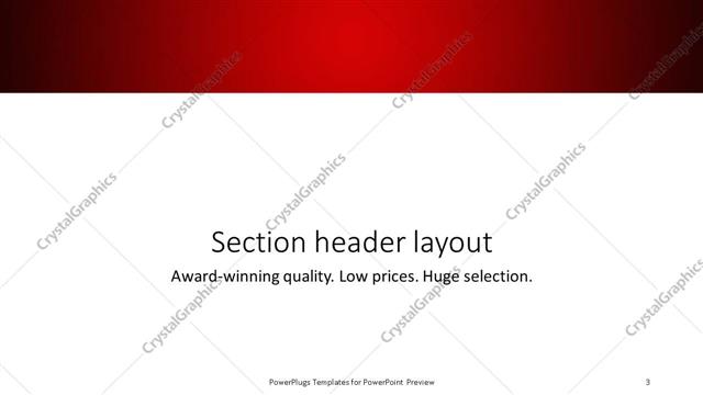 Section Header presentation slide layout