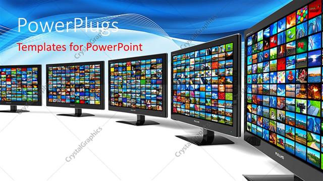  Presentation with widescreen - Five screens with lots of tiles in it and objects