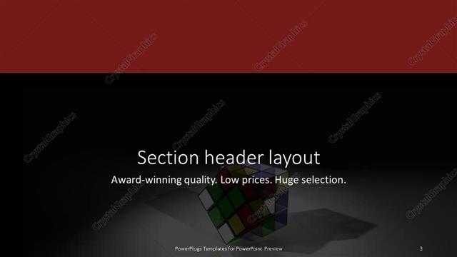 Section Header presentation slide layout