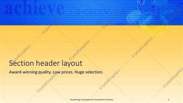 Section Header presentation slide layout
