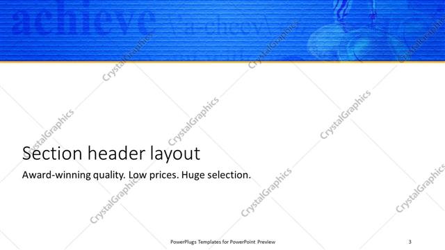 Section Header presentation slide layout