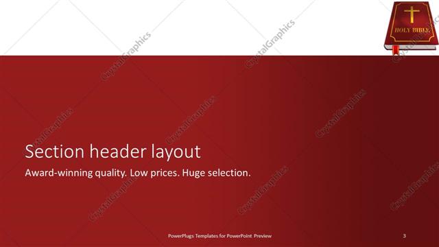 Section Header presentation slide layout