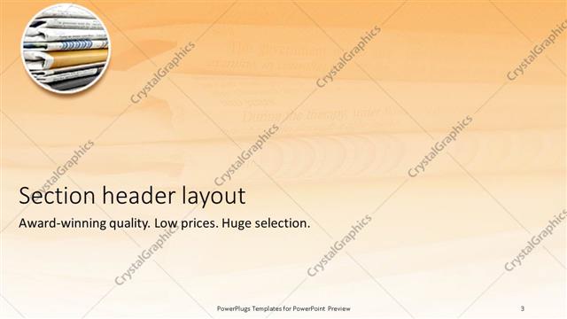 Section Header presentation slide layout