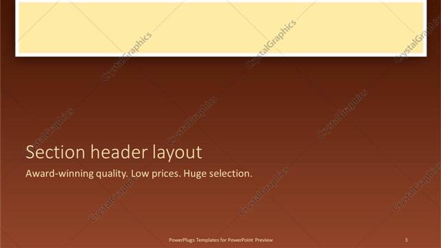 Section Header presentation slide layout