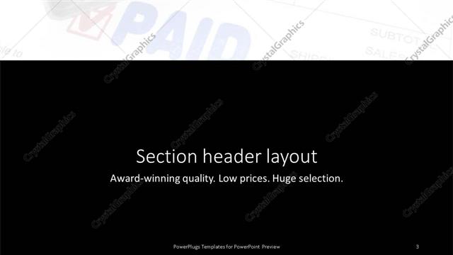 Section Header presentation slide layout