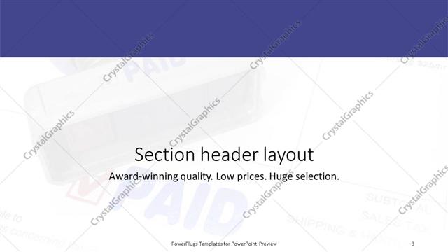 Section Header presentation slide layout