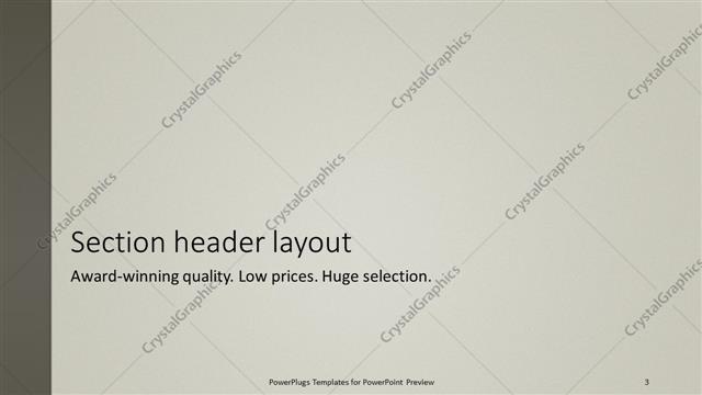 Section Header presentation slide layout