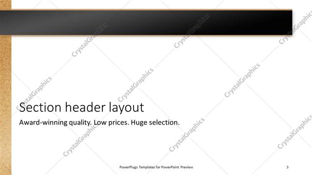 Section Header presentation slide layout